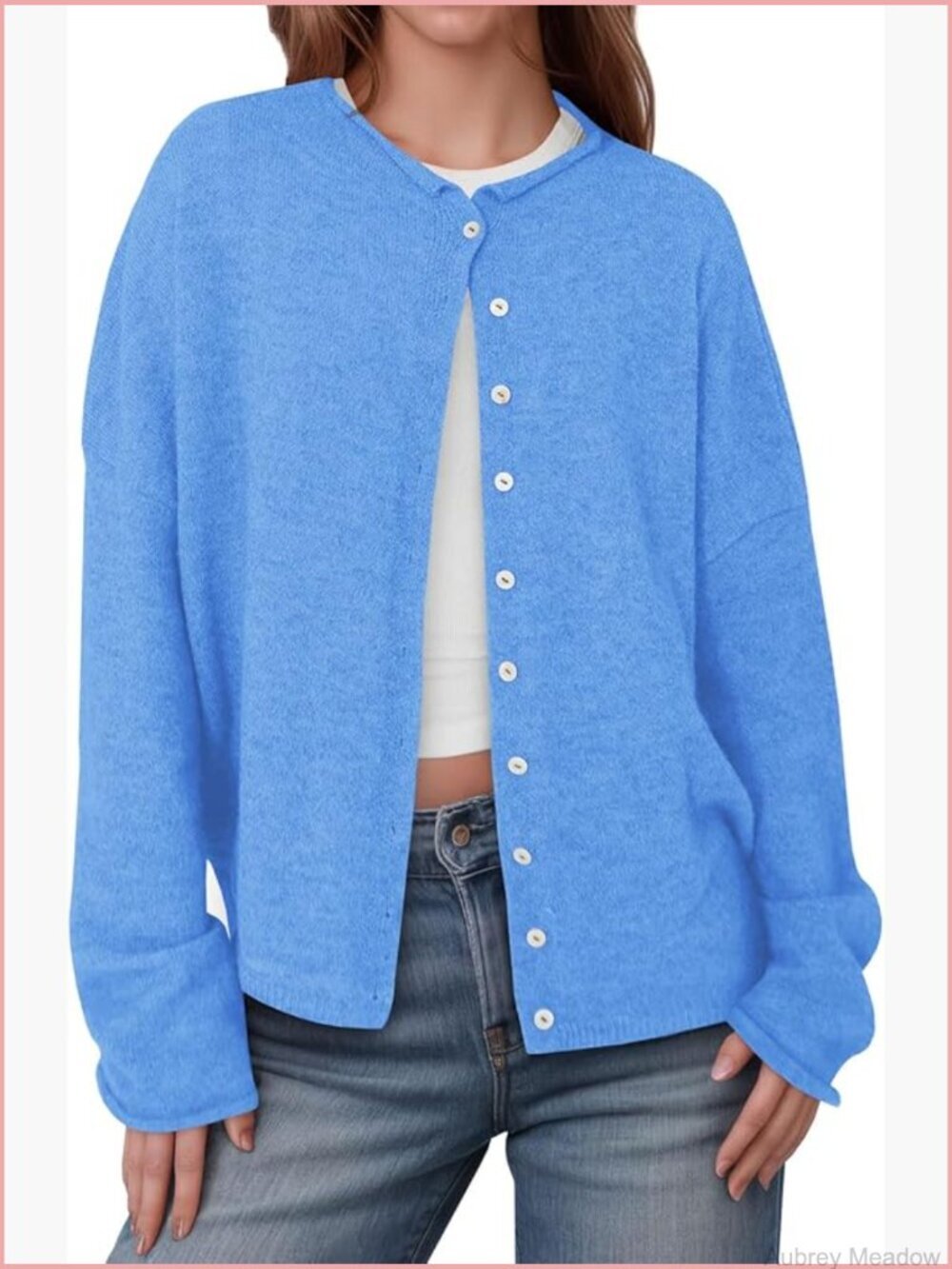Women's Button Front Cardigan Sweater Long Sleeve Open Front Knit Top